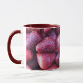 Vibrant Red Strawberry Pattern Ceramic Coffee Mug (Gauche)