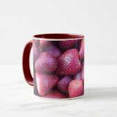 Vibrant Red Strawberry Pattern Ceramic Coffee Mug (Devant gauche)