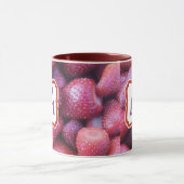 Vibrant Red Strawberry Pattern Ceramic Coffee Mug (Centre)
