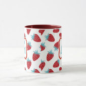Vibrant Red Strawberry Pattern Ceramic Coffee Mug Mok (Midden)