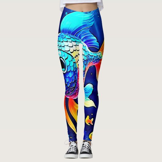 Vibrant Reef Fish Design Leggings (Voorkant)