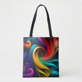 Vibrant regenboogkleurig abstract ontwerp draagtas (Voorkant)
