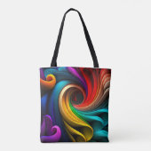 Vibrant regenboogkleurig abstract ontwerp draagtas (Achterkant)