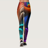 Vibrant regenboogkleurig abstract ontwerp leggings (Achterkant)
