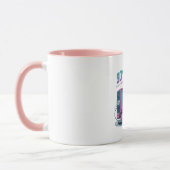 Vibrant Retro 90s Cat Hacker Mug (Gauche)