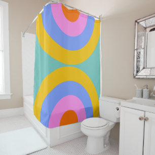 Vibrant Retro Boho cirkels Douchegordijn