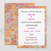 Vibrant Retro Floral Pattern Illustration Kaart (Voorkant / Achterkant)