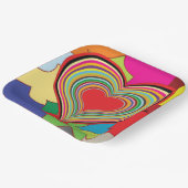 Vibrant Retro Hearts Papieren Bordje (Gebogen)