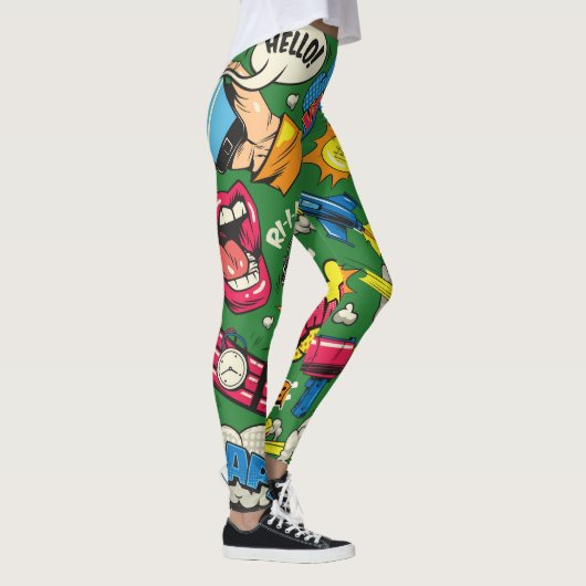 Vibrant Retro Leggings Pop Art Color Splash (Droite)