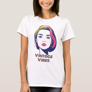 Vibrant Retro Pop Art Woman Portret T-shirt