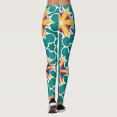Vibrant Retro Starburst Geometric Pattern Leggings (Dos)