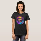 Vibrant Retro “Summer Time” Sunset T-Shirt (Devant entier)