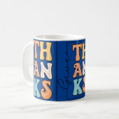 Vibrant Retro 'THANKS' Mug | Playful Polka Dot Des (Devant gauche)