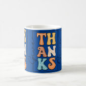 Vibrant Retro 'THANKS' Mug | Playful Polka Dot Des (Centre)