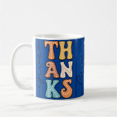 Vibrant Retro 'THANKS' Mug | Playful Polka Dot Des (Gauche)