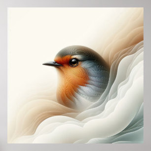 Vibrant Robin Bird Art Natuur Poster