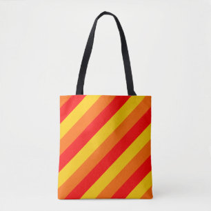 Vibrant rode en gele strepen draagtas