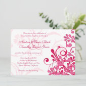 Vibrant rose et blanc Faire-part de mariage floral (Debout devant)