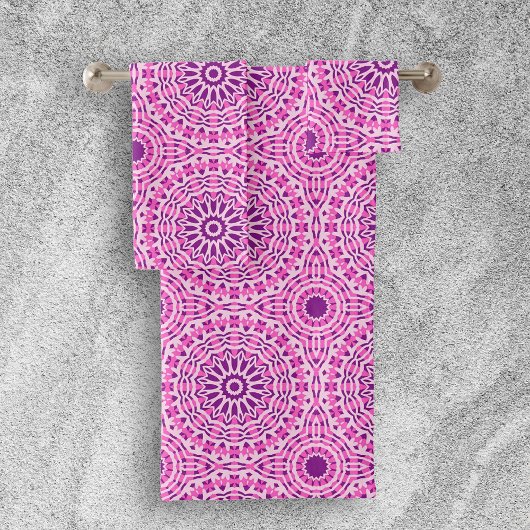 Vibrant rose violet et blanc Motif marocain