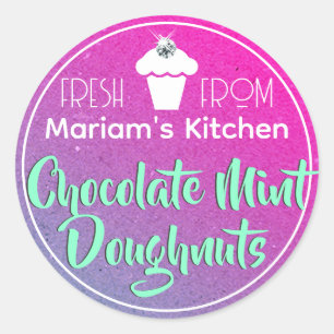 Vibrant rose violet Ombre Étiquette pâtisserie Cup