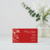 Vibrant rouge Florali Carte de visite (Debout devant)