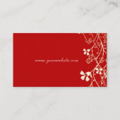Vibrant rouge Florali Carte de visite (Dos)