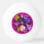 Vibrant roze Abstracte Floral Ping Pong Ball (Achterkant)