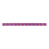 Vibrant roze Abstracte Floral Spool Satin Ribbon Lint (Voorkant)