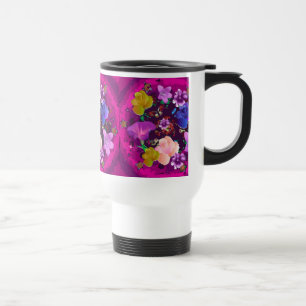 Vibrant roze Abstracte Florence Travel Mug Reisbeker
