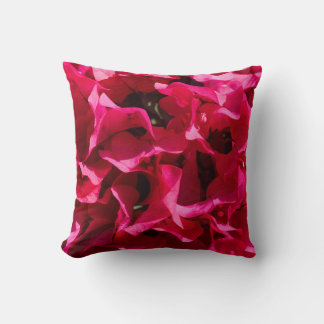 Vibrant roze Bougainvillea Bloem Petals Throw Pil Kussen