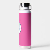 Vibrant Roze en Wit Gepersonaliseerd Waterfles (Achterkant)