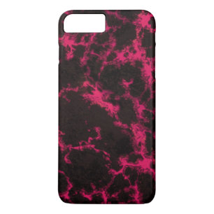 Vibrant roze en zwarte vlammen iPhone 8 plus / 7 plus hoesje