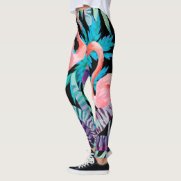 Vibrant, roze leggings van de flamingdruk van Flam