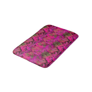 Vibrant roze oliepatroon badmat