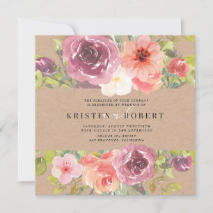 Vibrant Rustic Summer Floral Weddenschap Kaart