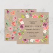 Vibrant Rustic Summer Floral Weddenschap Kaart (Voorkant / Achterkant)