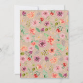 Vibrant Rustique Floral Kraft Faire-part de mariag (Dos)