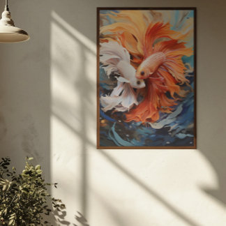 Vibrant Siamese Fighting Fish Poster