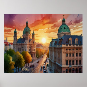 Vibrant Sketch van het Monogram van Wenen   Poster