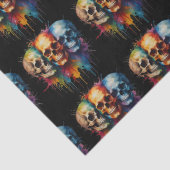 Vibrant Skull Art on Black Background Tissuepapier (Detail)