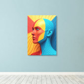 Vibrant Soul Colorful Abstract Face Canvas Afdruk (Insitu (Houten vloer))