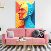 Vibrant Soul Colorful Abstract Face Canvas Afdruk (Insitu (Woonkamer))