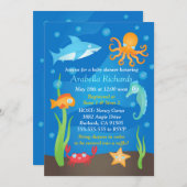 Vibrant sous la mer Baby Shower Invitations (Devant / Derrière)