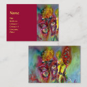 VIBRANT SPARKLINKT BUTTERFLIES IN BLAUW, rood Visitekaartje (Voorkant / Achterkant)