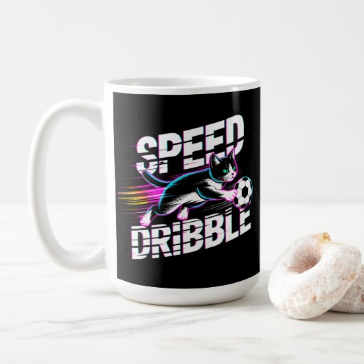 Vibrant Speed Dribble Cat Mug for cat lovers (Avec donut)