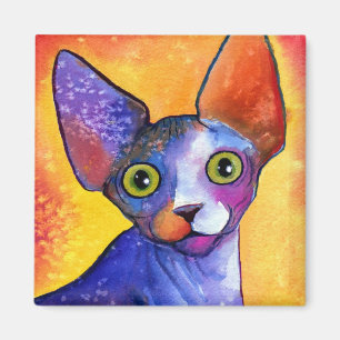 Vibrant sphynx cat 3 schilderij magneet