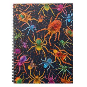 Vibrant Spider Web Notitieboek – kleurrijk ontwerp