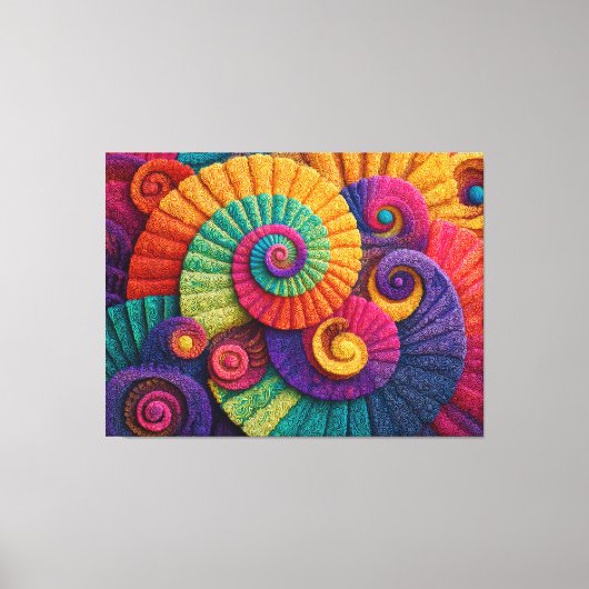 Vibrant Spiral Abstract Patterns Canvas Afdruk (Voorkant)