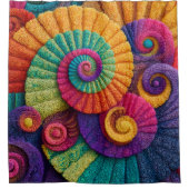 Vibrant Spiral Abstract Patterns Douchegordijn (Voorkant)