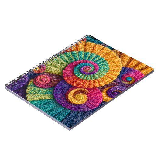 Vibrant Spiral Abstract Patterns Notitieboek (Linkerzijde)